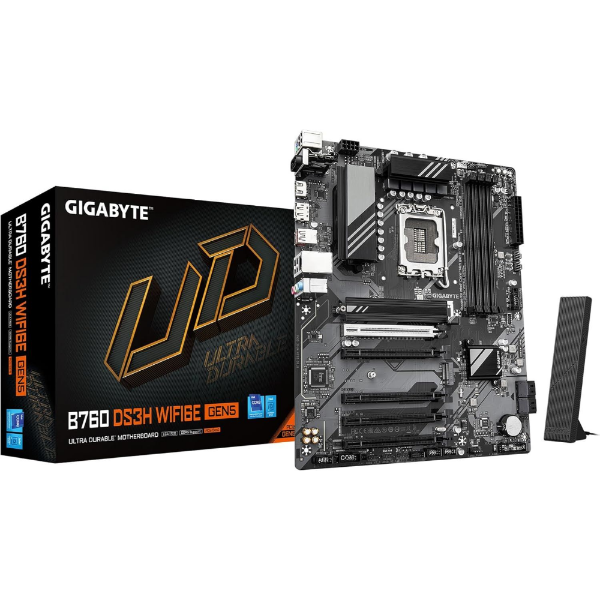 B760M-DS3HWF6EGEN5 7600MHz OC DDR5 LGA1700 M.2 HDMI DP MicroATX Anakart resmi