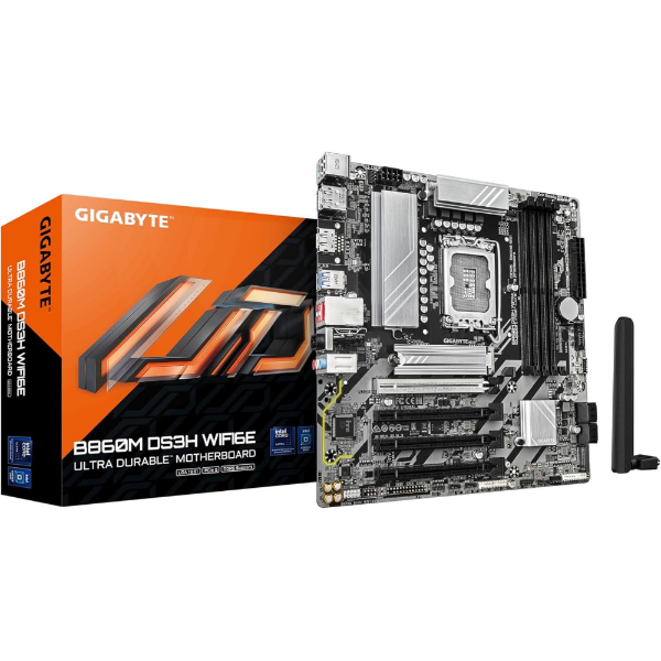 B860M-DS3H 9066MHz OC DDR5 LGA1851 M.2 HDMI DP Micro-ATX Anakart resmi