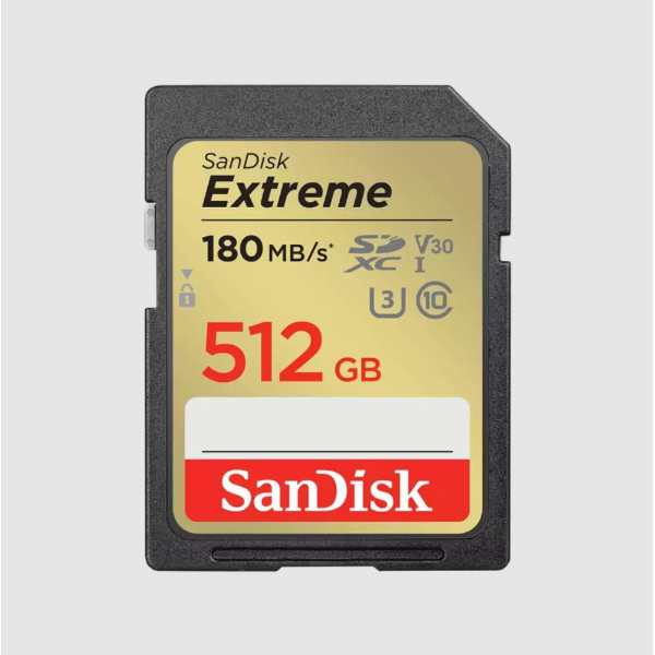 512GB Extreme Pro UHS-I 180MB/s SD Card resmi