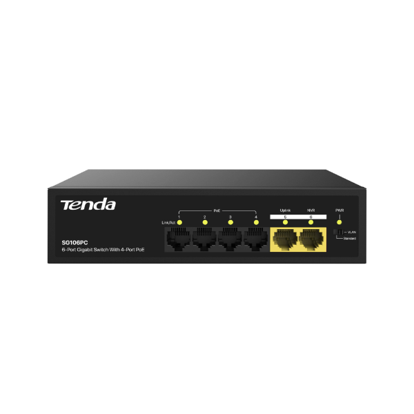 6 Port Gigabit 4 Port PoE Switch resmi
