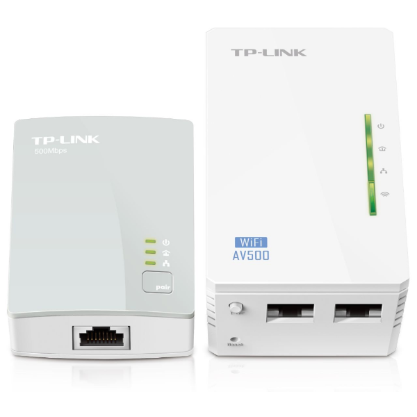 300Mbps 300M Mesafeli 2xLAN Port Powerline Adaptör resmi