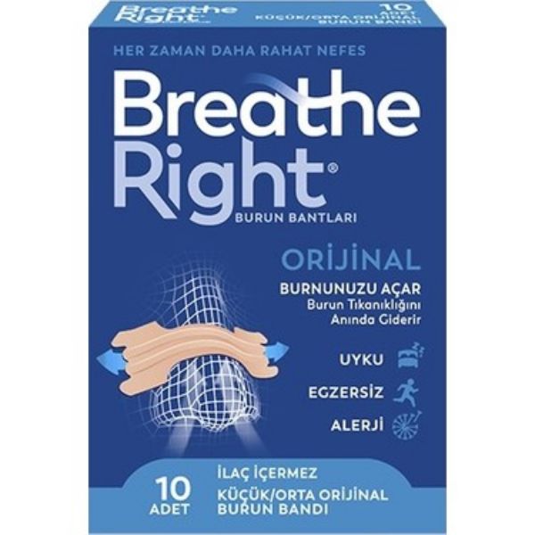 Breathe Right Klasik Küçük/Orta Boy Burun Bandı 10'lu