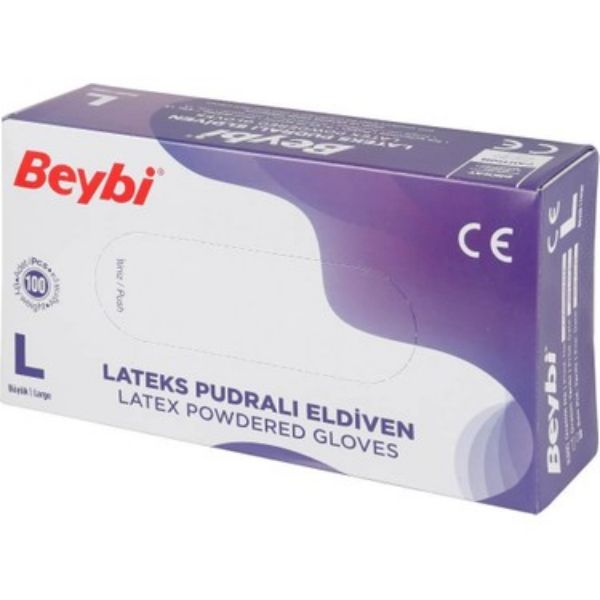 Beybi Lateks Eldiven Pudralı Large 100'lü